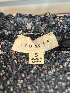 Promesa Blue Floral Smocked Mini Dress